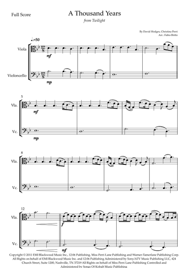 A Thousand Years (arr. Fabio Britto)