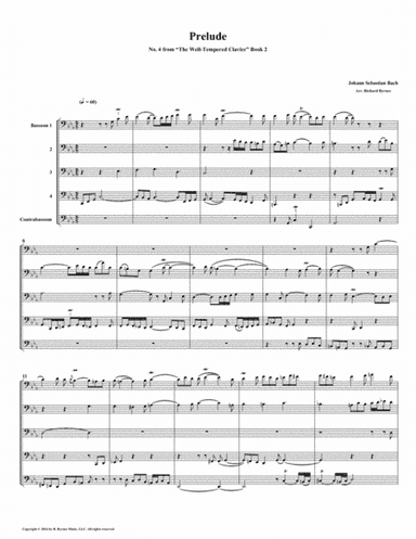 Prelude 04 from Well-Tempered Clavier, Book 2 (Bassoon Quintet) (arr. Richard Byrnes)