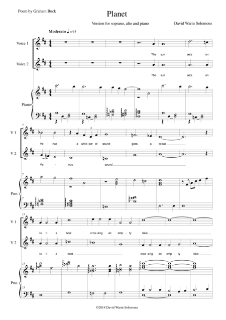 Planet for soprano alto and piano