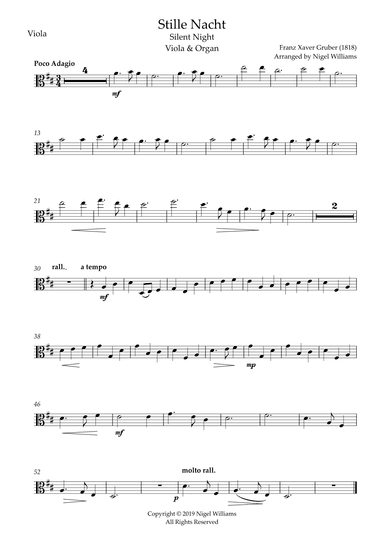 Stille Nacht (Silent Night), Viola & Organ (arr. Nigel Williams)