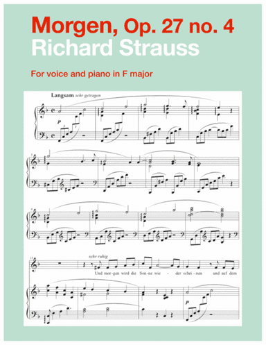 Morgen, Op. 27 no. 4 (F major) (arr. Art Song Transpositions)