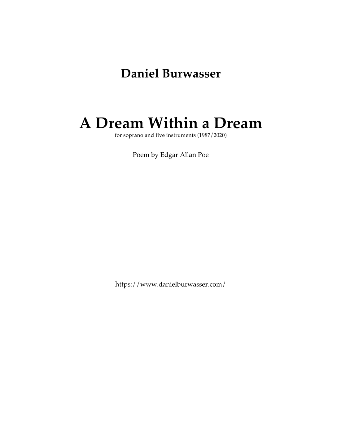 A Dream Within A Dream (E.A. Poe)