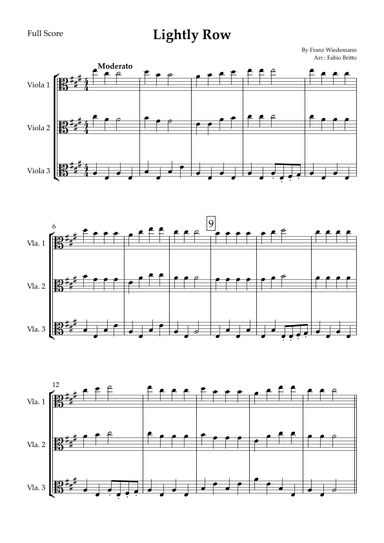 Lightly Row for Viola Trio (arr. Fabio Britto)