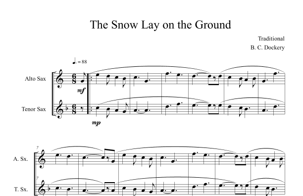 The Snow Lay on the Ground (Alto and Tenor Sax Duet) (arr. B. C. Dockery)