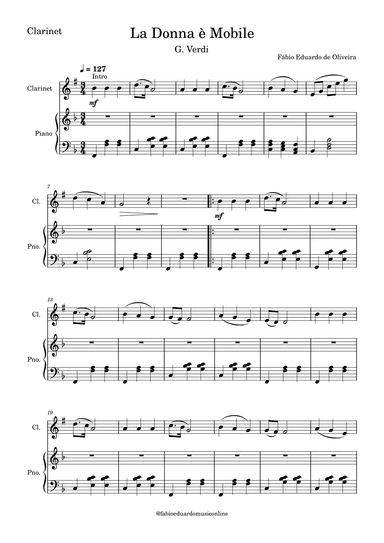 La Donna è Mobile - Rigoletto (Verdi) (arr. Fabio Eduardo de Oliveira)