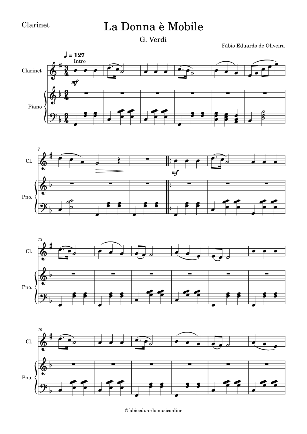 La Donna è Mobile - Rigoletto (Verdi) (arr. Fabio Eduardo de Oliveira)