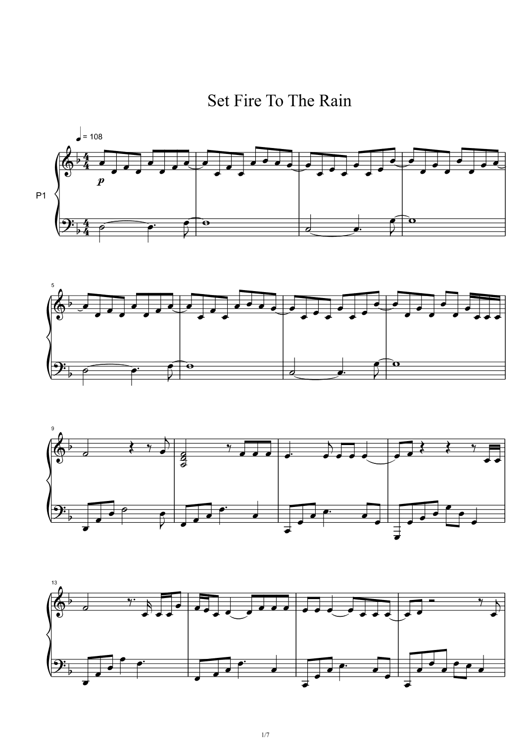 Set Fire To The Rain (arr. Adele Adkins)