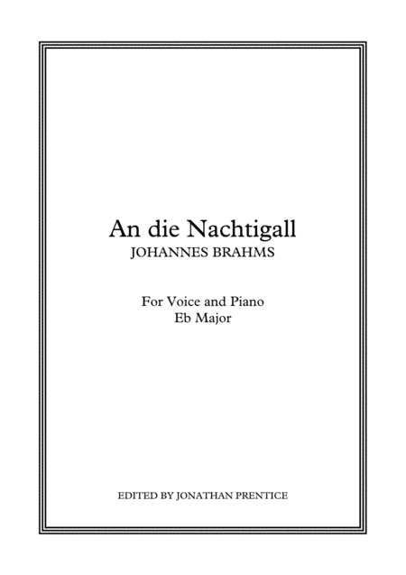 An die Nachtigall (Eb Major) (arr. Jonathan Prentice)
