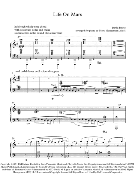 Life On Mars (arr. Meral Guneyman)