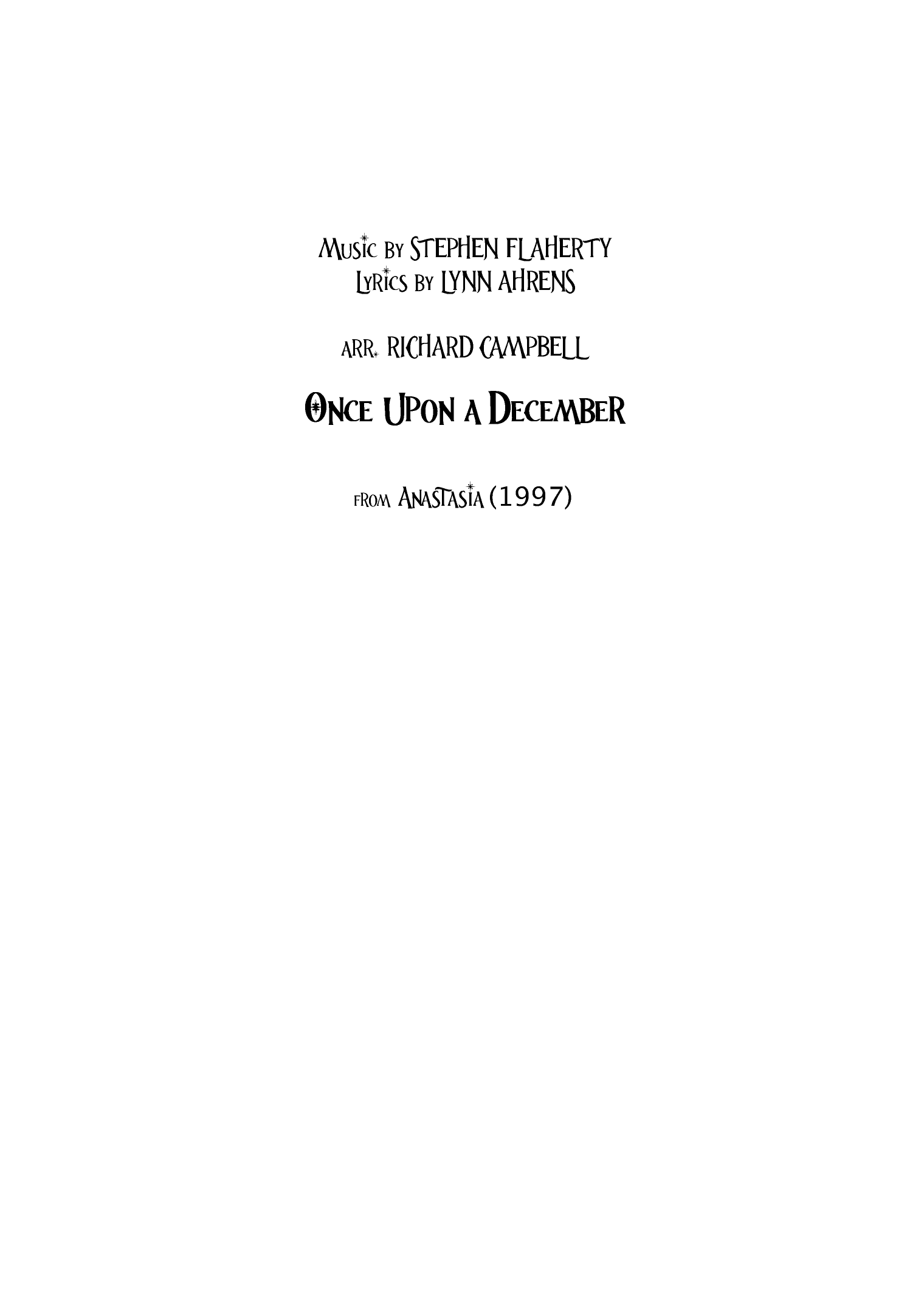 Once Upon A December (arr. Richard Campbell)