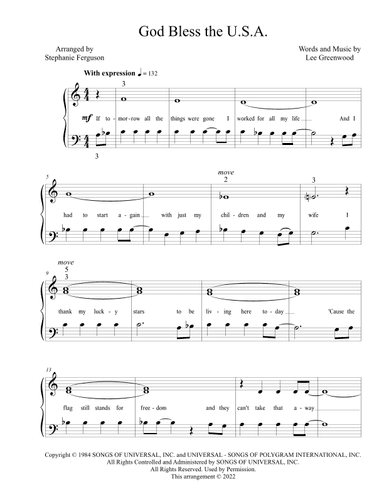 God Bless The U.s.a. (arr. Stephanie Ferguson)