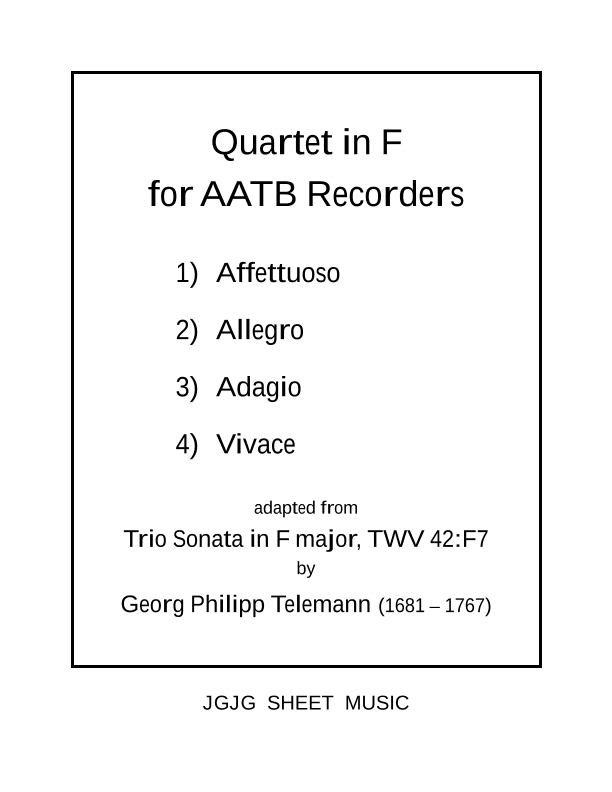 Telemann Sonata for Recorder Quartet (arr. James Grush)