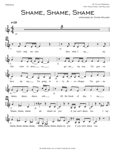 Shame, Shame, Shame (arr. Chris Walden)
