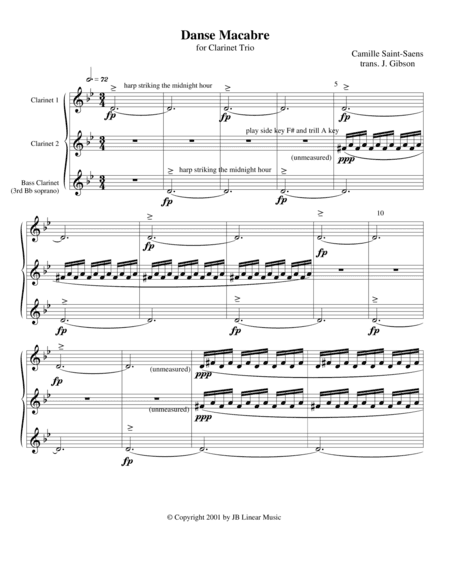 Danse Macabre for Clarinet Trio (arr. John Gibson)