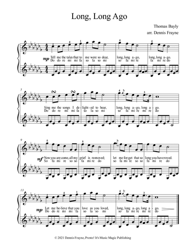 Long, Long Ago (arr. Dennis Frayne)
