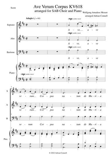 Ave Verum Corpus (arr. Adrian Connell)