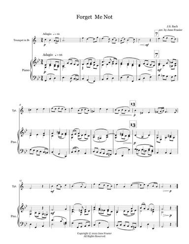 Forget me Not (Vergiss mein nicht) (arr. Jane Frasier)