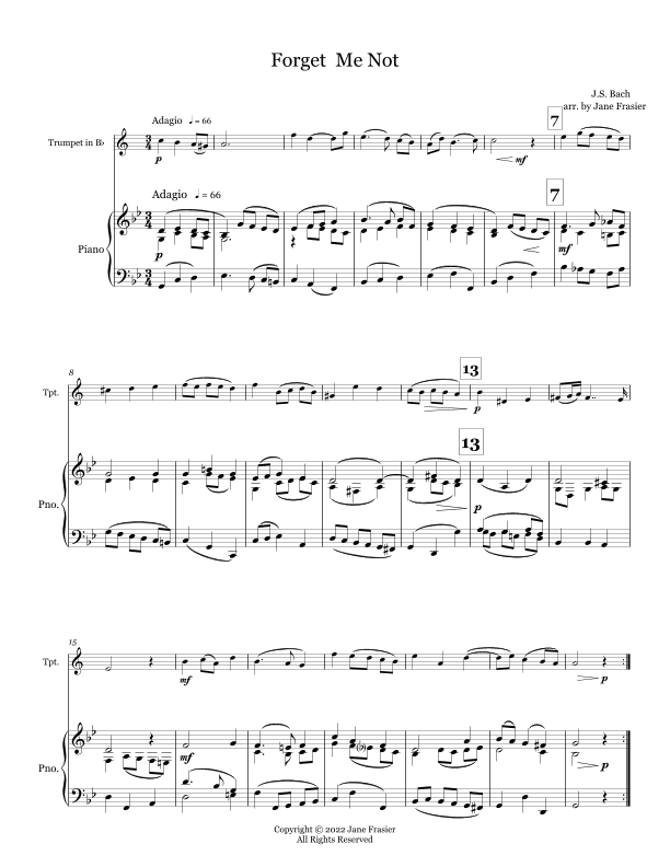 Forget me Not (Vergiss mein nicht) (arr. Jane Frasier)