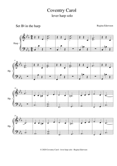 Coventry Carol - harp solo beginner