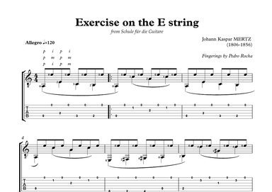 Exercice on the E string (arr. Pedro Rocha)