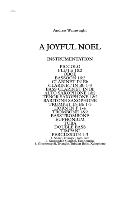 A Joyful Noel (arr. Andrew Wainwright)