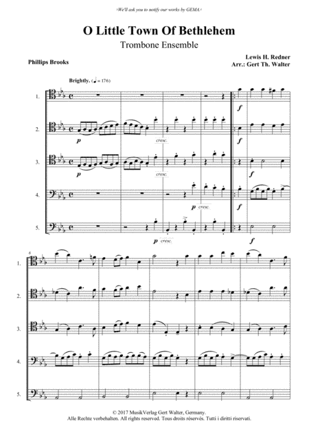 O Little Town Of Bethlehem (arr. Gert Th. Walter)