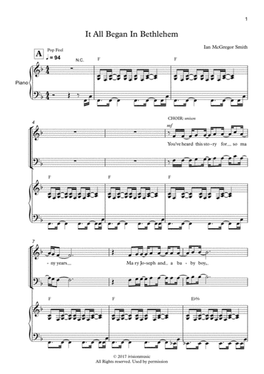It All Began In Bethlehem (Contemporary Christmas Choral Anthem)
