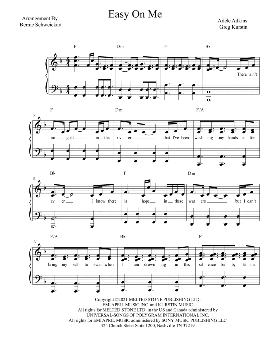 Easy On Me (arr. Bernie Schweickart)
