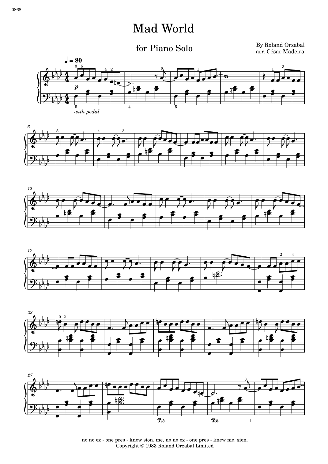 Mad World (arr. César Madeira)