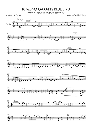 Ikimono Gakari's Blue Bird (arr. Slayer)
