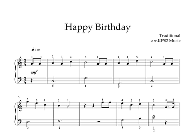 Happy Birthday to You - Easy Piano (arr. KP82 Music)