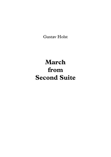 March from Second Suite - Gustav Holst (arr. Jope)