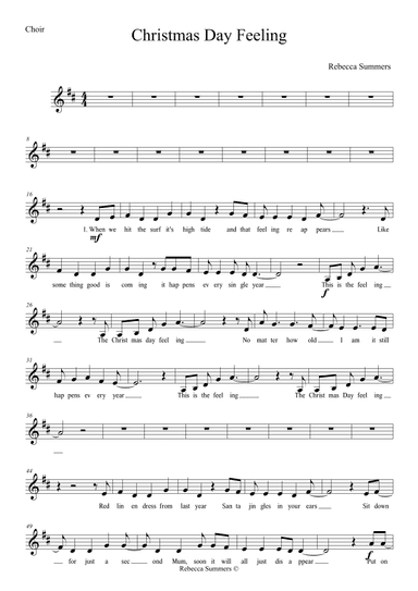 Christmas Day Feeling - (New! original! 2-Part Vocal and Piano - Choir part)