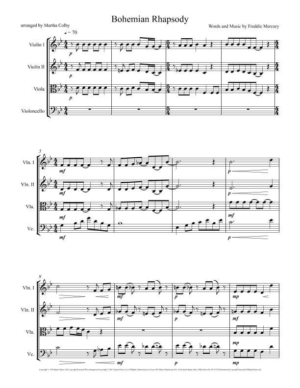 Bohemian Rhapsody (arr. Martha Colby)