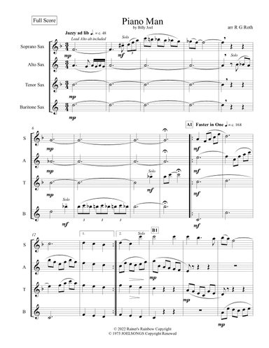 Piano Man (arr. R G Roth)