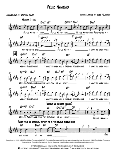 Feliz Navidad (arr. Stephen Bulat)