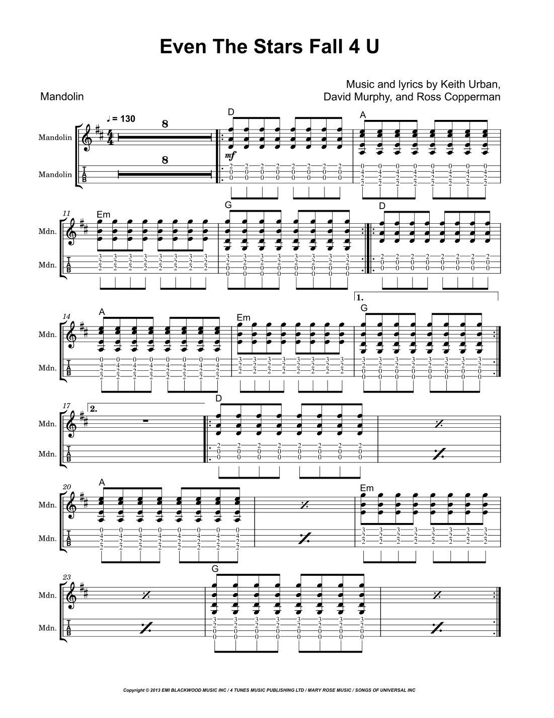 Even The Stars Fall 4 U (arr. David Lartey)