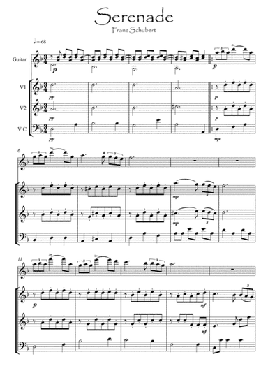 Serenade Schubert  Guitar play along (arr. PianoSheetNow)