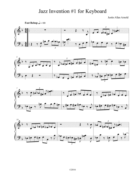 Jazz Invention #1 for Keyboard