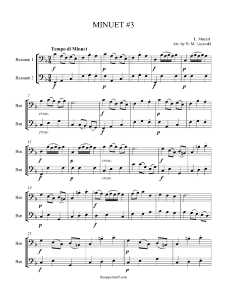 Minuet #3 (arr. Nick Lacanski)