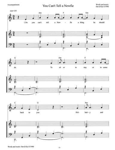 You Can't Tell a Newfie - accompaniment in C