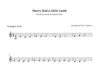 Marry Had  a Little Lamb (arr. Peter Andrew)
