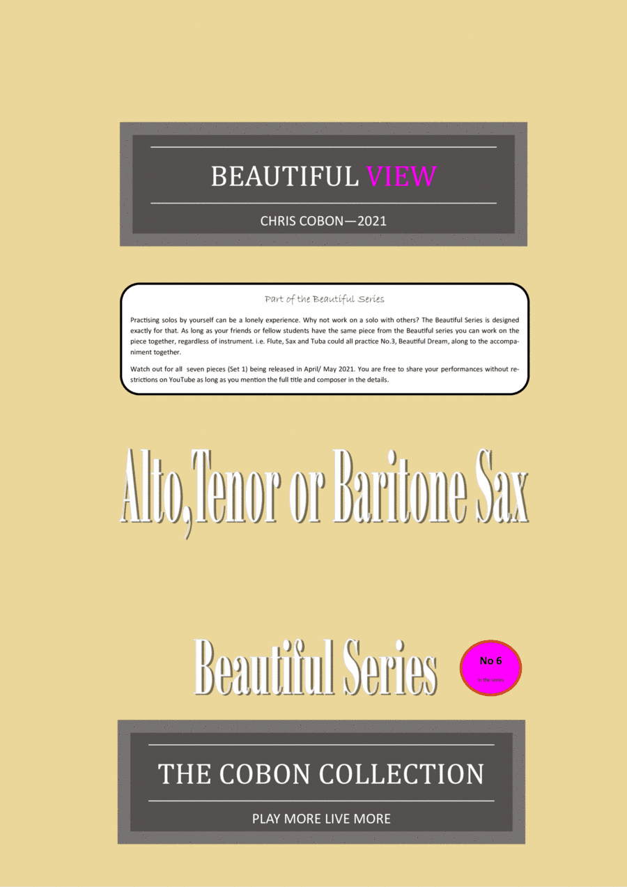 No.6 Beautiful View (Alto, Tenor or Baritone Saxophone)