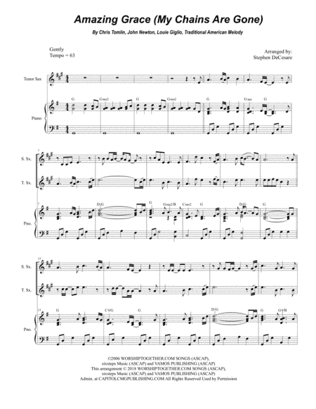 Amazing Grace (my Chains Are Gone) (arr. Stephen DeCesare)
