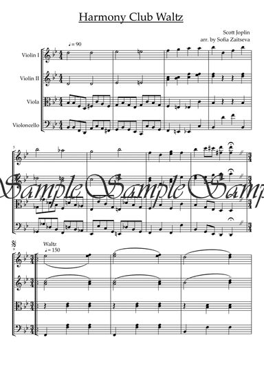 Harmony Club Waltz for String Quartet (arr. Sofia Zaitseva)