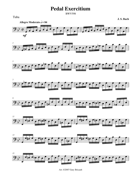 Pedal Exercitium (BWV 598) (arr. Gary Bricault)