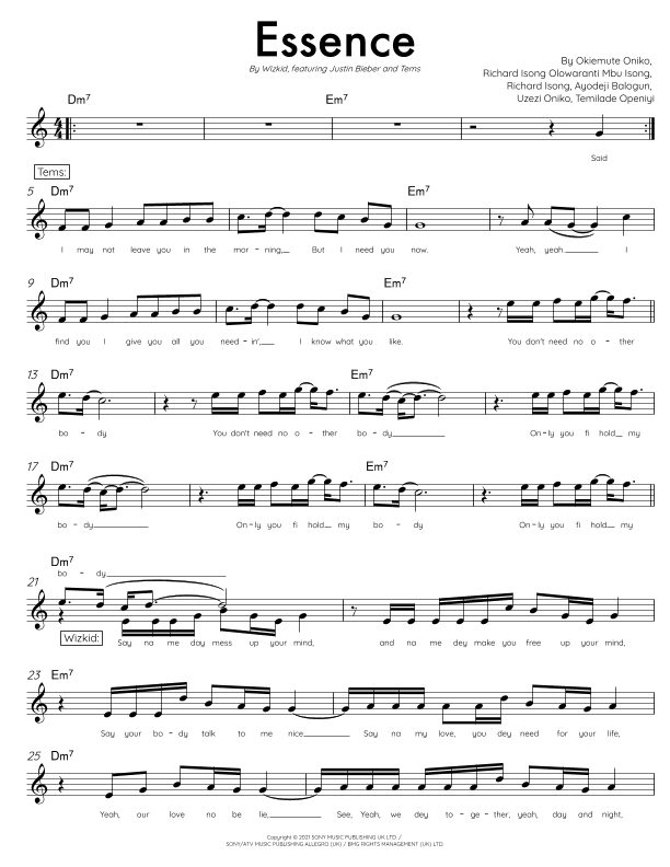 Essence (feat. Justin Bieber & Tems) (arr. Gregg Charest)