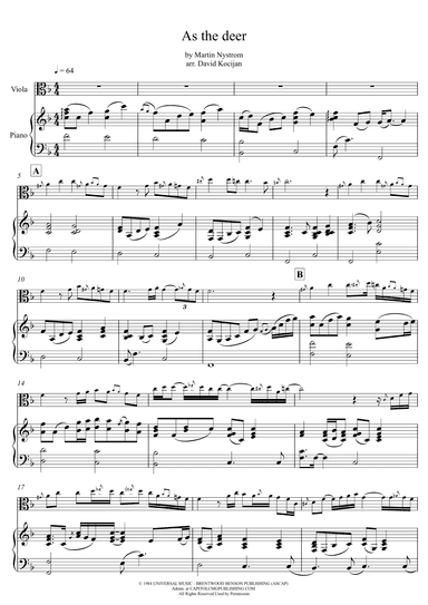 As The Deer (arr. David Kocijan)