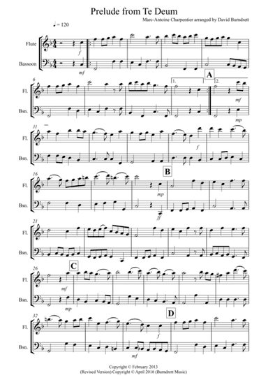 Prelude from Te Deum for Flute and Bassoon Duet (arr. David Burndrett)