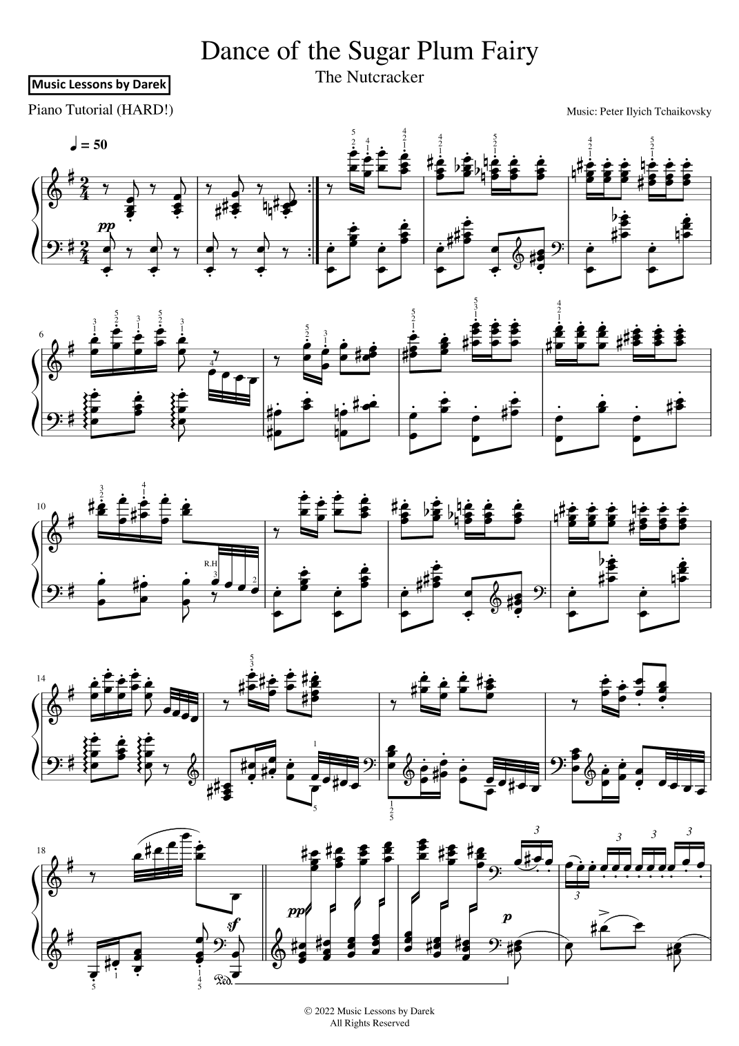 Dance of the Sugar Plum Fairy (HARD PIANO) The Nutcracker [Peter Ilyich Tchaikovsky] (arr. Darek)